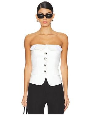 LEJE Trägerloses Top Mit Knöpfen Vorn - Weiß