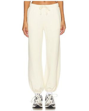 NSF Fleece-Lined Drawstring Joggers - White