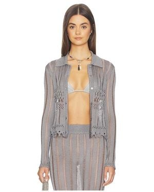 Lovers + Friends Francie Metallic Cardigan - White