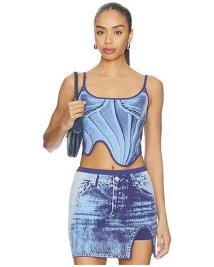 Ph5 Mila Denim Print Tank Top - Blue