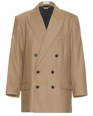 Jonathan Simkhai George Oversized Double Breasted Jacket - Natural