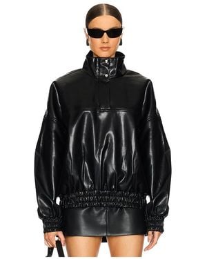 SER.O.YA Mia Faux Leather Pullover - Black