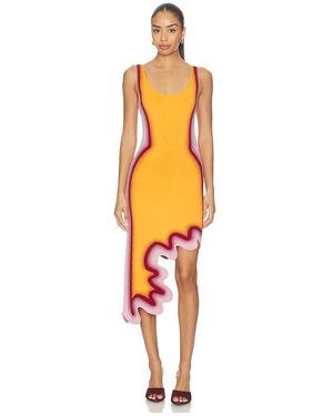 Ph5 Vestido Aster Reversible Wavy En Color Tangerine, Talla (También En Xl, Xs) - Naranja