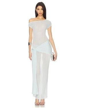Camila Coelho Callie Sheer Midi Knit Dress - White