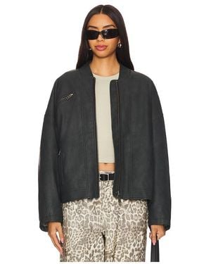 Free People X We The Free Vinny Faux Leather Bomber - Black