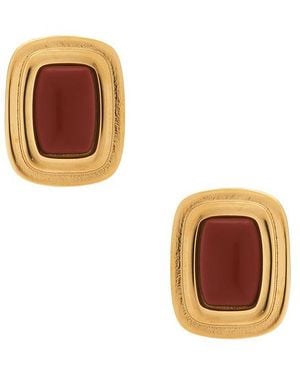 Amber Sceats Pendientes De Tachuela Rideau En Color Dorado Talla - Blanco