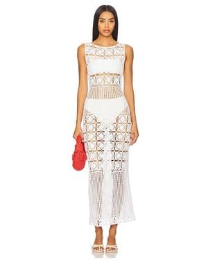 Tularosa Mikio Crochet Midi Dress - White