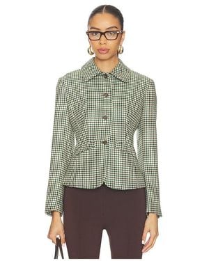 La Ligne Houndstooth Jacket - Green