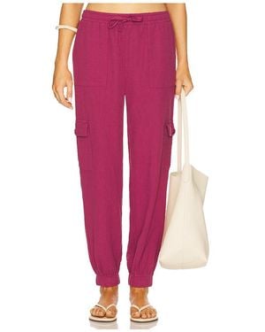 Bobi Pantalón Jogger En Color Vino Talla (También En M, S, Xl, Xs) - Rojo