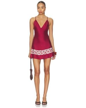 Frankie's Bikinis Colette Silk Mini Dress - Red