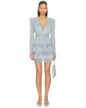 Sabina Musayev Minivestido Liv En Color Plateado Metálico Talla (También En Xs, S, M, Xl) - Azul