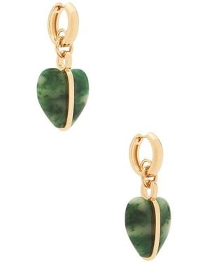 Roxanne Assoulin Semi Heart Cab Cham Earrings - Green