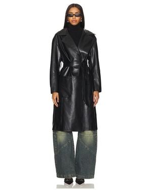 ALL THE WAYS Claire Faux Leather Trench - Black