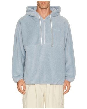 KAPPY DESIGN Fleece Half Zip Hoodie F - Blue