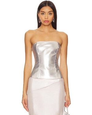superdown Novi Faux Leather Corset - White