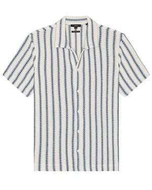 Vince Beach Stripe ボタンダウンシャツ - ホワイト