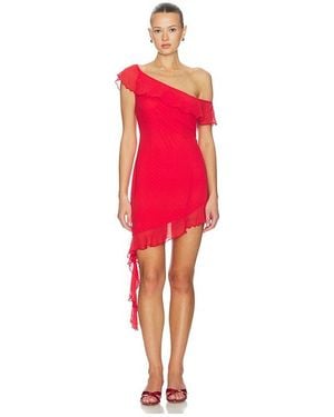 SNDY'S Reyen Frill Mini Dress - Red