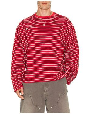 DRMERS CLUB Striped Long Sleeve Tee - Red