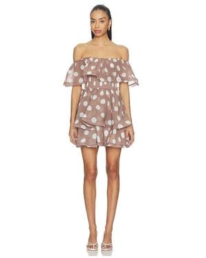 Elliatt Sola Polka Dot Mini Dress - Natural