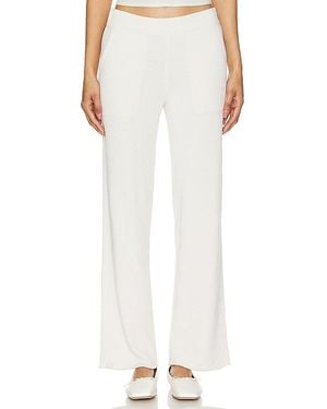 Barefoot Dreams Cozychic Ultra Lite Wide Leg Rolled Hem Pant - White