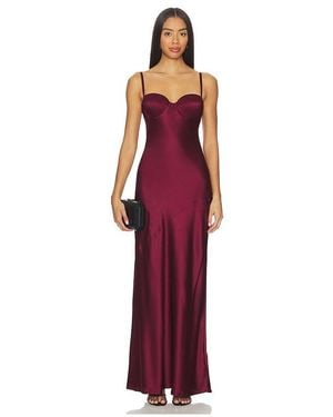 L'Agence Sayla Bias Cut Maxi Dress - Red