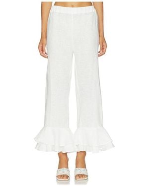 Sleeper Cha-Cha Linen Lounge Pants With Headscarf - White