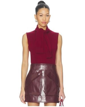 AKNVAS Giorgia Cashmere Wool Blend Sleeveless Tie Knit Top - Red