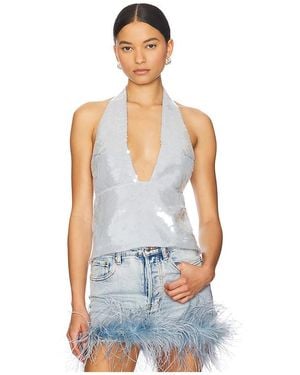 retroféte Shirt Mit Pailletten Joy - Blau