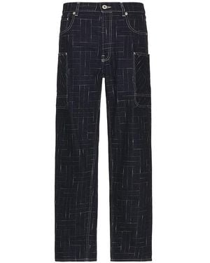 KENZO Weave Cargo Monkey Fit Jeans - Blue