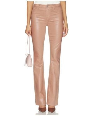 L'Agence Ruth Straight Leg Undone Hem Jeans - White