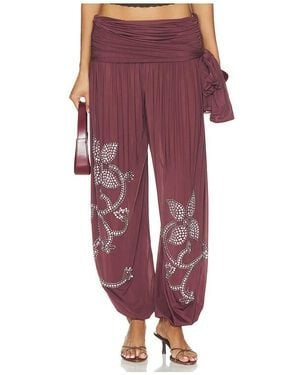 Siedres Tate Draped Jersey Pant - Red
