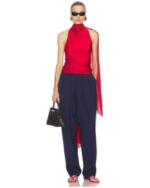 Helsa Natasha Silk Halter - Red