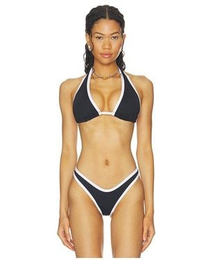 POST SWIM Lolo Contrast Halter Bikini Top - Multicolor