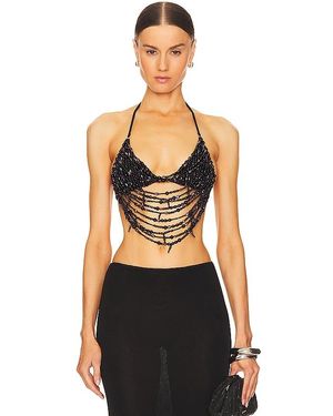 Leslie Amon Floating Pearl Top - Black