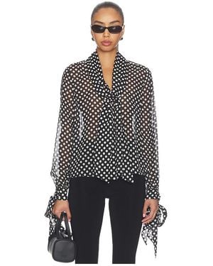 FRAME The Nouvelle Polka Dot Blouse - Black