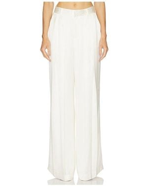 Cinq À Sept Georgia Satin Stripe Marne Pant - White
