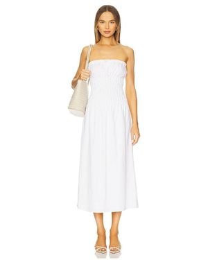 Onia Air Linen Smocked Maxi Dress - White
