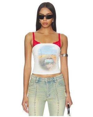 Markgong Loveride Retro Print Tube Top - White