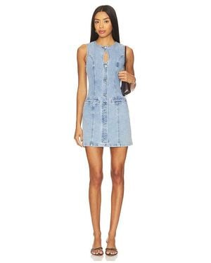 SOVERE Etch Denim Mini Dress - Blue