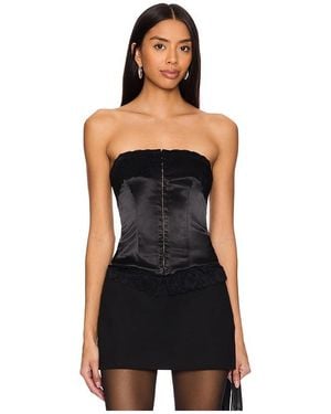 MORE TO COME Lucia Corset Top - Black