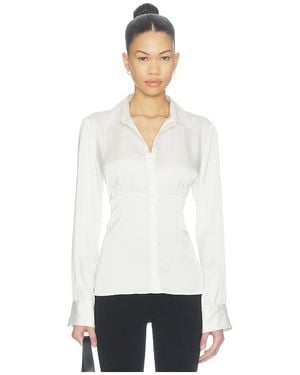 GOOD AMERICAN The Satin Femme Shirt - White