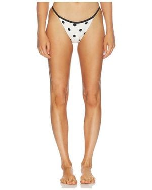 Self-Portrait Polka Dot Bikini Bottoms - White
