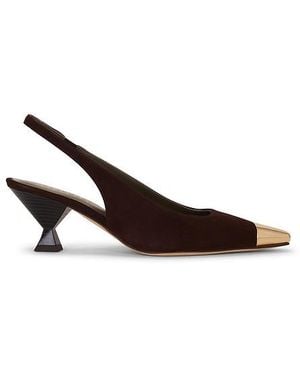MARIA LUCA Penelope Suede Slingback Pump - Brown