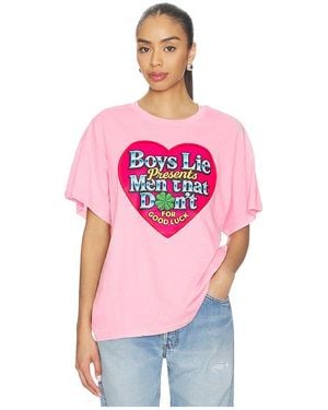 Boys Lie Don'T Boyfriend Tee - Pink