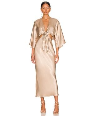 Shona Joy La Lune Tie Front Bias Midi Dress - Multicolour