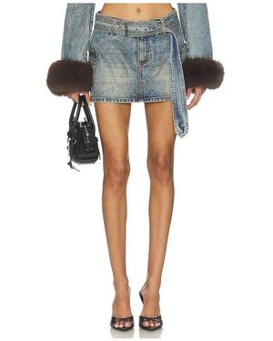 AFRM The Chippy Belted Micro Mini Skirt - Blue