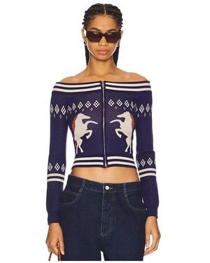 Urban Outfitters Cardigan Horse Girl - Blau