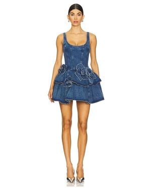 AKNVAS Devyn Denim Ruffle Dress - Blue