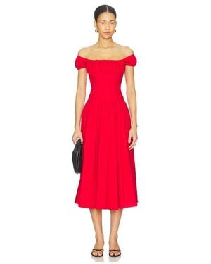 Caroline Constas Augusta Drop Waist Maxi Dress - Red