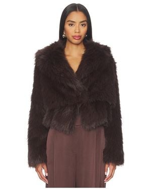 The Sei Faux Fur Bomber Jacket - Brown